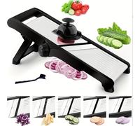 TEMU Mandolina Cortadora de Alimentos, Cortador Ajustable de Acero Inoxidable para Verduras, Patatas, Cebollas, Cortador de , Cortador de Tomates con Cepillo de Limpieza