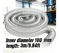 TEMU Manguera de PVC de 100 mm de Diámetro, de 2 Metros/3 Metros - Tubo Transparente para Carpintería y Uso Industrial, Manguera de Ventilación de Escape Expandible