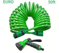 TEMU Manguera de riego para jardín con rociador y 8 boquillas estampadas, manguera de plástico para limpieza de coches y jardines