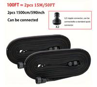 TEMU Manguera de Riego por Goteo para Cama de Jardín, Manguera de Riego para Base, 70% de Agua, 3/4" Conectable, con Conector de 1/2 , y Duradera para Césped y Plantas (25/50/75/)