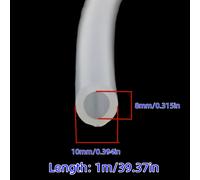TEMU Manguera de Silicona Premium Multifuncional, Tamaño 8×10, 1 Metro, Ideal para Conexión de Agua en Hogar, Exteriores, Acuarios y Jardines