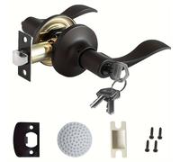 TEMU Manija de puerta con cerradura y llave, manija de puerta para interior/exterior para dormitorio o baño/uso pesado