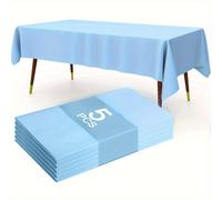 TEMU Mantel Azul Sólido, Mantel Plástico Rectangular Azul , 4.49x6.0 Pies, Mantel Desechable, Ideal para , , Graduaciones, Decoración de Fiestas y Celebraciones