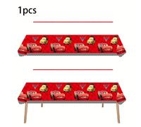 TEMU Mantel de mesa con temática de coches de Disney, paquete de 1/2/3 | a máquina, poliéster, diseño de dibujos animados, ideal para decoraciones de fiestas de