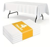 TEMU Mantel de Plástico Rectangular para Mesa, Paquete de 4, Mantel de 54 X 72 Pulgadas para Mesas de 6 Pies, Cubierta de Mesa Desechable, Mantel para , , , Picnic, Camping, Día de la , Día