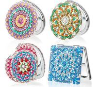 TEMU Marsui Juego de 4 espejos de bolsillo para pintar, espejo de plegable portátil para mujer, regalos para para de la , de , recuerdos de (Mandala)