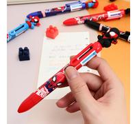 TEMU Marvel Aleatorio 1 pieza Bolígrafo de 6 colores - un bolígrafo 6 en 1 con escritura y un de botón, adecuado para oficina, hogar, diarios, viajes, dibujo, como regalo para