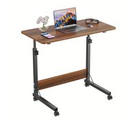 TEMU Mesa Auxiliar Ajustable 80X40Cm, Mesa Lateral con Ruedas, Mesa para Laptop Ajustable 69-89Cm, Escritorio Móvil para Laptop, Mesa de Computadora de Pie para Sofá
