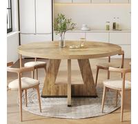 TEMU Mesa de comedor redonda para 4-6 , mesa de comedor de 120 cm con base de pedestal de madera, mesas de cocina circulares modernas para comedor, cocina