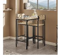TEMU Mesa Mesa de Cocina Mesa de Comedor Conjunto de Comedor Tipo Con 2 Sillas 1 Mesa 2 Plazas Sillas Mesa de Para Cocina Comedor Salón Acabado Natural 89x87x45cm SoBuy PHU14-O