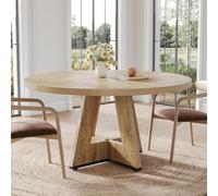 TEMU Mesa Redonda para 4-6 , Mesa de Comedor de 47 Pulgadas con Base de Pedestal de Madera, Mesas Circulares para Comedor, Cocina