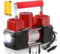 TEMU MESHUBA Compresor de Aire de Cilindro 12V Portátil de Resistencia Inflador de Neumáticos con Manómetro Digital Bomba de Coche Apagado Automático para Vehículo, Bicicleta y Otros, Sin Batería