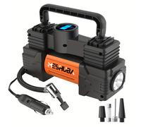 TEMU MESHUBA Inflador de Neumáticos 12V Compresor de Aire Portátil, Bomba de Aire 150PSI para Neumáticos de Coche con Manómetro Digital para Coche, Bicicleta, Moto y Balón, Naranja