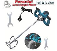 TEMU Mezclador de cemento con cable, mezclador eléctrico de paleta con 6 de velocidad, herramienta de manual adecuada para mezclar alimentos, yeso, pintura, cemento, y más