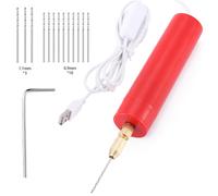 TEMU Mini taladro eléctrico, taladro pequeño USB, juego de herramienta rotativa estilo bolígrafo para perforar y perforar manualidades de perlas
