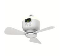 TEMU Mini Ventilador de Techo USB Recargable, Ventilador de Camping con Luz Nocturna, Ventilador Portátil para Colgar en Tiendas de Campaña al , Batería de Larga Duración, Ventilador de Viento Fuerte