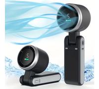 TEMU Mini Ventilador Turbo Portátil, Diseño Plegable, Ventilador de Velocidad con 5 Velocidades de Viento, Recargable por USB para al , Viajes, Camping y Trabajo