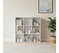 TEMU MOBLEKIT | Estantería 9 Compartimentos 91.2x29.7x91.2 cm, Librería Modular Blanca, Estantería Madera para Libros, Mueble Almacenaje Ideal para Dormitorio o Almacenaje Cocina