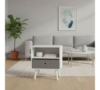 TEMU MOBLEKIT | Mesita Auxiliar 39×29×47 cm, Mesa de con Cajón y Estante Abierto, Diseño Moderno para Dormitorio o Espacios Infantiles