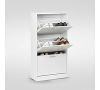 TEMU MOBLEKIT | Zapatero 3 Niveles 60×24×115 cm , Mueble Zapatero Recibidor con Puertas Abatibles, Armario para Entrada o Dormitorio, Organizador de Calzado