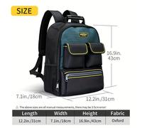 TEMU MOCHILA DE HERRAMIENTAS TWINHUNT PARA HOMBRES, Mochila para electricistas y construcción, Organizador de herramientas resistente con 17 bolsillos