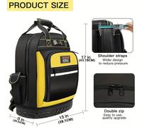 TEMU Mochila Multifuncional AIRAJ de Gran Capacidad, Base de Plástico Impermeable y Diseño de Múltiples Bolsillos, Correa de Ajustable, Bolsa de Almacenamiento Específica para Electricistas