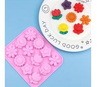 TEMU Molde de decoración de pasteles a con 12 cavidades de flores variadas, molde Super Q, molde de silicona para galletas de grado alimenticio