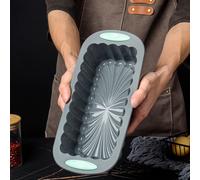 TEMU Molde de pan de silicona de una sola pieza, un molde de pan rectangular de silicona gruesa antiadherente, ideal para hornear pasteles, pan, brownies y cremas.