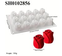 TEMU Molde de silicona con forma de 15 cavidades, ideal para hacer mousse, pudín, chocolate y gelatina. exquisitos postres y cocina con un romántico.