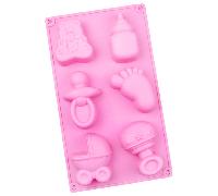TEMU Molde de silicona de 6 cavidades con diseño de dibujos animados para pezones y , molde de jabón a , molde para hornear chocolate, pastelería, gelatina y pan