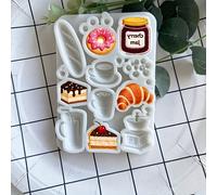 TEMU Molde de silicona para decoración de horneado , molde para dar forma a donas, café, pan, bebidas, para fondant, pasta de goma, chocolate, horneado de galletas, arcilla, etc.