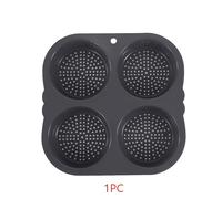 TEMU Molde de silicona para roscas de hamburguesa, 1 /5 unidades, bandeja redonda de 4 agujeros para hornear hamburguesas, ideal para mini pasteles o pan