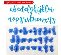 TEMU Moldes para fondant Letter 4 en 1: Alfabeto duradero de mayúsculas y minúsculas para decoraciones creativas de pasteles, galletas y bizcochos
