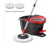 TEMU Mopa con de Limpieza , Pedal de Presión Manual, Accionamiento, Mango Telescópico, Cabezal de Mopa de Microfibra Autoenvasante - Ideal para Pisos de Madera , Azulejos, Laminados en Cocina, Baño,