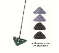 TEMU Mopa de polvo triangular de 1.5M de tamaño grande, , multifuncional para coche, techo, vidrio, pared, limpieza y húmedo, uso, con 4 paños (2 paños de fibra y 2 paños de chenilla)