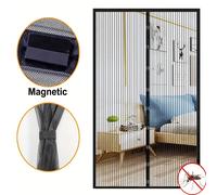 TEMU Mosquitera Cortina de Puerta de Gasa Magnética para Ventana, Pestaña, Dormitorio , Partición para el Hogar, de , Sin Perforaciones