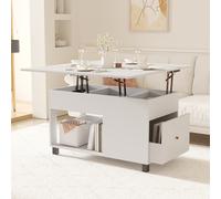 TEMU Msutree Altura Ajustable Extensible con Elevable y Cajones, de Almacenamiento Mesa Auxiliar para Salón