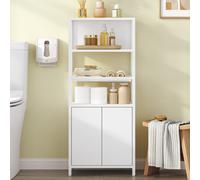TEMU Mueble de Baño, Armario de Almacenaje, 2 Estantes Abiertos Ajustables y , Bandeja de Malla metálica ventilad, Mueble de almacenaje Delgado para baño/Cocina, 20 x 38 x 90 cm,