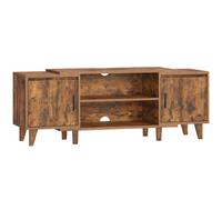 TEMU Mueble para TV, para televisores de menos de 60 pulgadas, soporte para TV con 2 gabinetes y 2 espacios abiertos, 40 x 140 x 51.5 cm, para , dormitorio, comedor, marrón