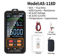 TEMU Multímetro Digital Inteligente con Autocalibración, Voltímetro, Probador Eléctrico que Mide Voltaje, Corriente, Capacitancia, Resistencia, , de Trabajo, y