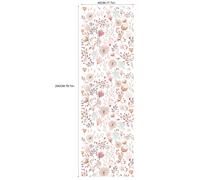 TEMU Mural de flores artísticas de 17.7in*78.7in*1pz, papel tapiz impermeable para renovación del hogar, papel tapiz con de hojas de plantas en acuarela, adhesivo de pared para de y dormitorio