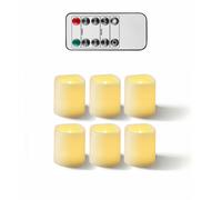 TEMU Navidad, juego de 6 velas de té grandes con control remoto y temporizador, juego de 3 velas de luz sin llama hermosas y elegantes a pilas, adecuadas para , fiestas y decoración del hogar
