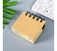TEMU Notas Adhesivas en - 250 Hojas en 5 Vibrantes, Cuaderno Autoadhesivo con Cubierta Marrón, Tamaño de Página de 3.3" x 3", Compacto y Portátil para Uso en , Hogar o