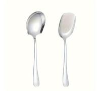TEMU Nueva Cuchara Grande para Mesa de Hotel, Cuchara Pública, Espátula de Acero Inoxidable, Vaso de Servicio, Vajilla para Comida , Cuchara y Espátula, para Hoteles, Restaurantes y