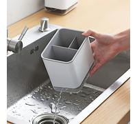 TEMU Organizador Compacto para Fregadero de Cocina - Plástico ABS , Bandeja de Drenaje , Esponjas y Cepillos, Ideal para Almacenar Herramientas de Limpieza al del Fregadero, Diseño y Duradero