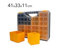 TEMU Organizador Cube 41cm de Plástico Resistente con Asa, Cierres de Seguridad y Cajoncitos Extraíbles 41x33x11cm - Para piezas pequeñas