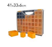 TEMU Organizador Cube 41cm de Plástico Resistente con Asa, Cierres de Seguridad y Cajoncitos Extraíbles 41x33x6cm - Para piezas pequeñas