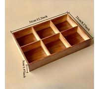 TEMU Organizador de almacenamiento de madera - de clasificación para joyas, accesorios, cosméticos, calcetines y ropa interior | Bandeja de escritorio y organizador de encimera