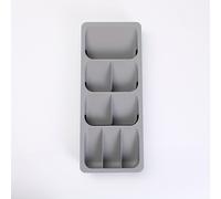 TEMU Organizador de Cajón para Cubiertos Expandible, Bandeja Ajustable para Utensilios de Cocina, Portacubiertos Compacto de Plástico para Cucharas, Tenedores y Cuchillos,