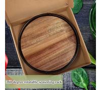 TEMU Organizador de cocina giratorio de madera | Estante de almacenamiento multiusos para encimeras para especias y esenciales de cocina
